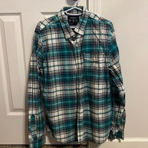 AE MENS PLAID BUTTON UP SHIRT